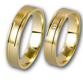 Linden Trauringe / Eheringe Aargau mit Diamant W/si - 078/079